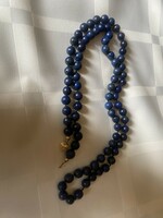 Lapis lazuli string of pearls with gold clasp