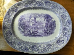 Antique huge faience serving bowl, special violet purple, p.Raddatz&co leipziger str.101 Berlin