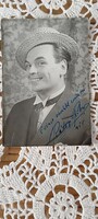 Autogram1951 autographed picture of Róbert Rátonyi in black and white, with the dedication of Marika Németh and Tamás Fellegi