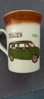 English vintage car porcelain mug Italian 1962