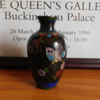 Cloisonné - split enamel vase with butterfly pattern 9.5 Cm
