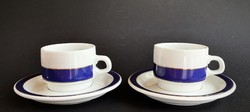 Alföldi 2 display coffee cups with blue striped mocha uniset bottom