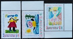 M4149-51s(z) / 1992 Ifjúságért - gyermekrajzok bélyegsor postatiszta mintabélyegek közte ívsarki