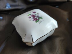 Small violet Aquincum porcelain bonbonier from the legacy of photographer g.Maxi