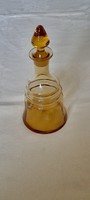 Régi üveg palack likőrös borostyán üvegpalack 20x8,5cm