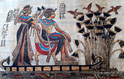 Eredeti egyiptomi papiruszkép.43x34 cm