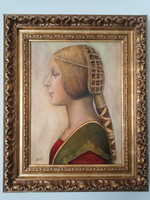 Portrait of Princess Bianca Sforza by Zoltán Zsitva 2020 oil