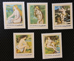1972. Fujeira renoir painting stamps f/7/8