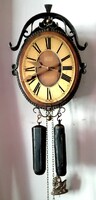 Vintage, steampunk-style 8-day wall clock