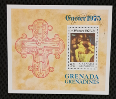 1975. Angol gyarmat Grenada karácsony bélyeg blokk  F/3/8