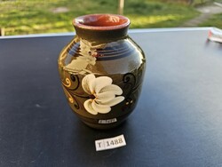 T1488 Virág mintás Kerámia váza 11,5 cm