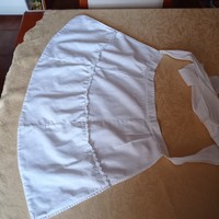 Snow-white bar apron with lace trim