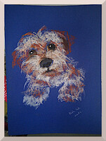 Blue dog (dogs + cats pastel) 50x35cm