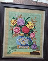 Antique tapestry still life, in perfect condition