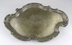 1Q920 antique baroque metal tray 23 x 36 cm