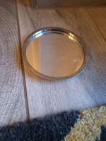 Gyönyörű régi ezüstözött pipere tükör (10 cm)