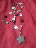 Scandinavian women's necklace with a star-shaped pendant, sophisticated, beautiful chain length 72 cm + logo