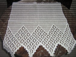 Beautiful vintage handmade crochet antique stained glass lace curtain