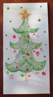 Christmas postcard postcard greeting card greeting card postcard with Christmas tree pattern