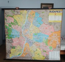 Huge size canvas map of Budapest from 1974, 2000 copies made in mint condition