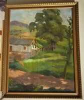 Unknown painter (Early 20.Sz.Eleje): house on the hill