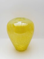 Karcagi yellow veil glass vase - 17 cm
