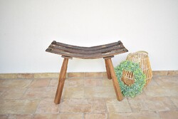Folk style wooden bench chair