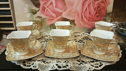 Dús  aranyozással rózsa mintás modern  új  AML Germany  Royal Porcelán-  nagyon -szép-diszdobozban-