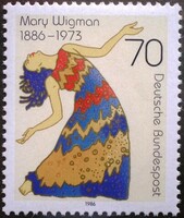 N1301 / Germany 1986 mary wigman stamp postal clerk