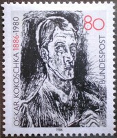N1272 / Germany 1986 oskar kokoschka stamp postal clerk