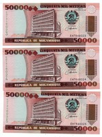 50.000   Meticas  3 db Sorszámkövető    1993     Mozambik