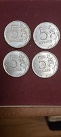 2009-2014. 4 Pieces of Russia 5 rubles (t-28)