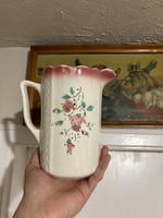 Granite flower pattern floral jug, nostalgia piece, rustic decoration