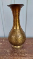 Vésett réz Indiai réz váza, 21.5 cm