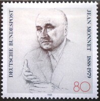 N1372 / Germany 1988 jean monnet political stamp postal clerk