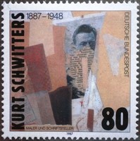 N1326 / Germany 1987 kurt schwitter painter and writer stamp postman