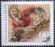 N1420 / Germany 1989 cosmas damian asam painting stamp postal clean