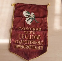 Socialist flag, 45×28 cm, fifties-sixties, best cotton producer cooperative