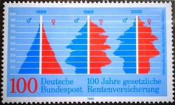 N1426 / Germany 1989 contribution insurance stamp postal clerk