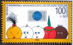 N1472 / 1990 Germany youth stamp exhibition block stamp postal clerk