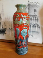 Retro ceramic vase with abstract pattern 32.5 Cm