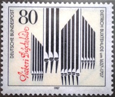 N1323 / Germany 1987 dietrich buxtehude composer and organist stamp postal clerk