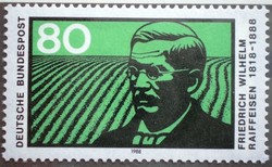 N1358 / germany 1988 friedrich wilhelm raiffeisen savings bank founding stamp postal clerk