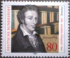 N1377 / Germany 1988 leopold gmelin chemist stamp postal clerk