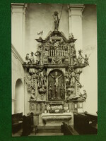 Postcard - Nírbátor, Minorite Church, Passion Altar; music days occasional stamp 1982.