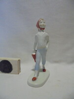 Bp. Aquincum porcelain figure of a girl with an umbrella, nipp