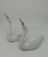 Hollóház porcelain art deco swan!