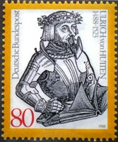 N1364 / Germany 1988 ulrich von hutten, humanist stamp postman