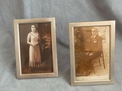 2 db alpakka fotó keret sima art deco fénykép keret párban egyszerű fém fotó keret pár 1920 as évek