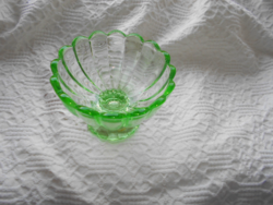 Uranium-green goblet-shaped glass cup